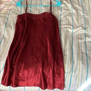 vintage calvin klein satin shift maroon dress